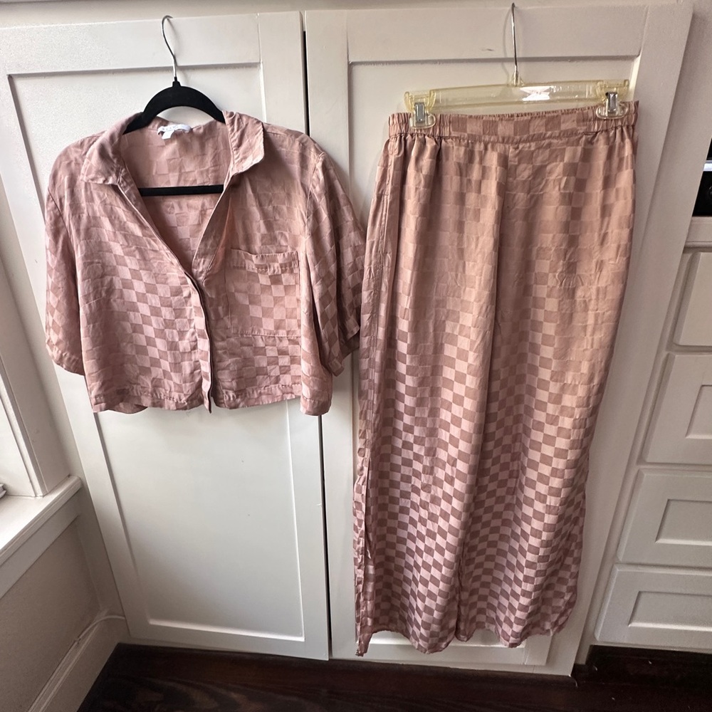 Lunya washable silk high rise pant set